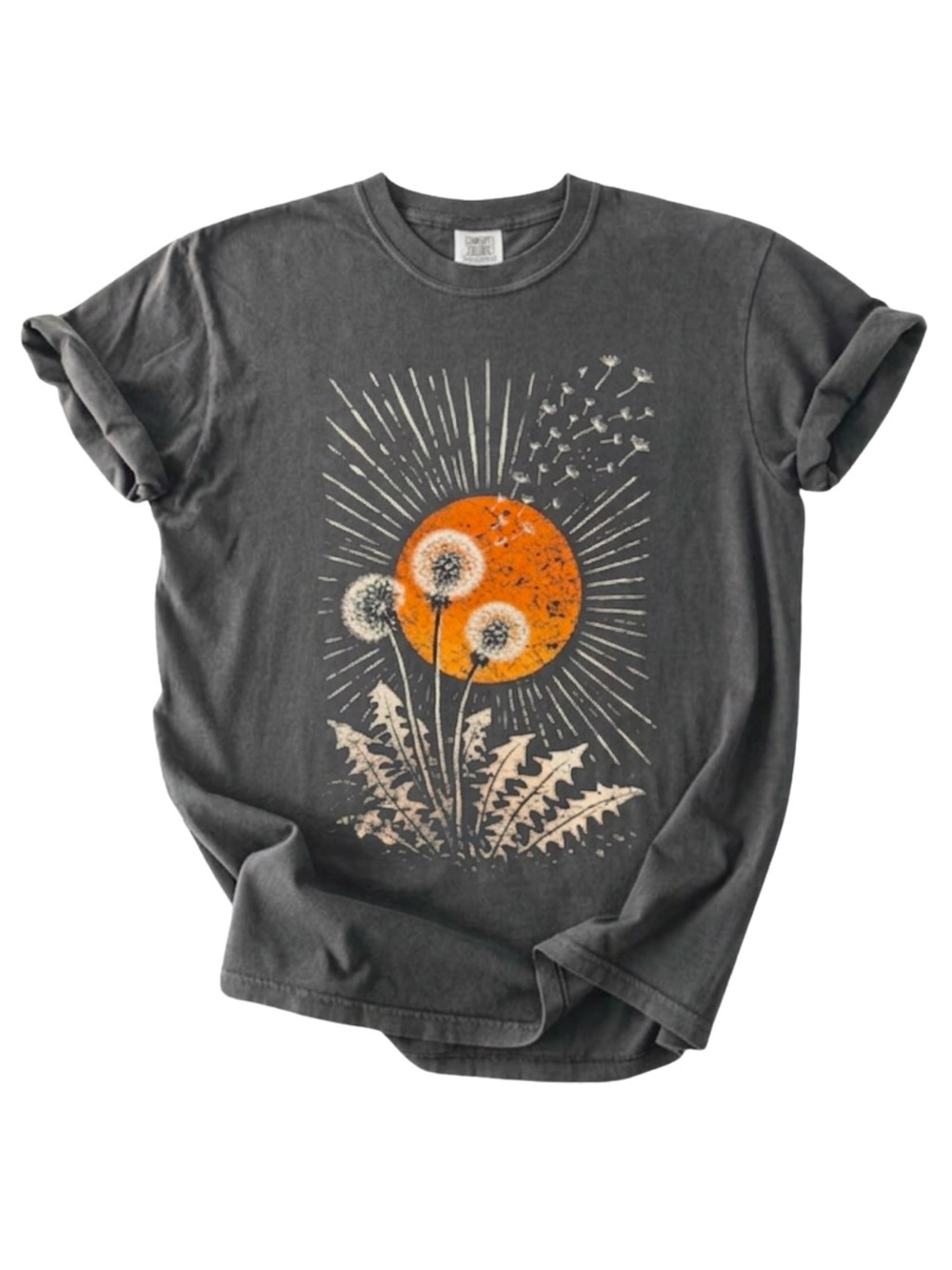 Comfort Colors Orange Sun & Cream Dandelion Artwork Graphic Tee